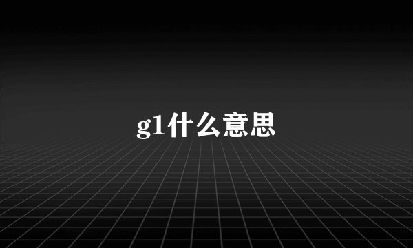 g1什么意思