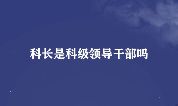 科长是科级领导干部吗
