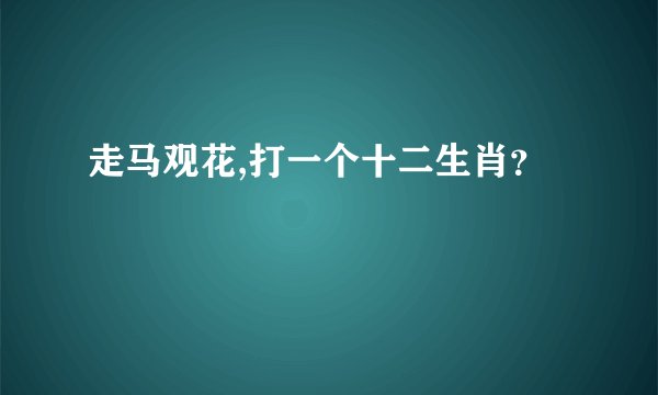 走马观花,打一个十二生肖？