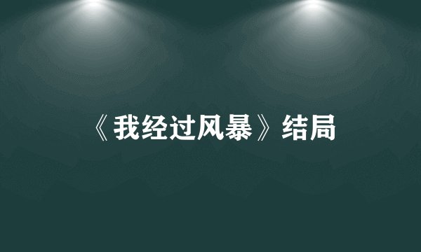 《我经过风暴》结局