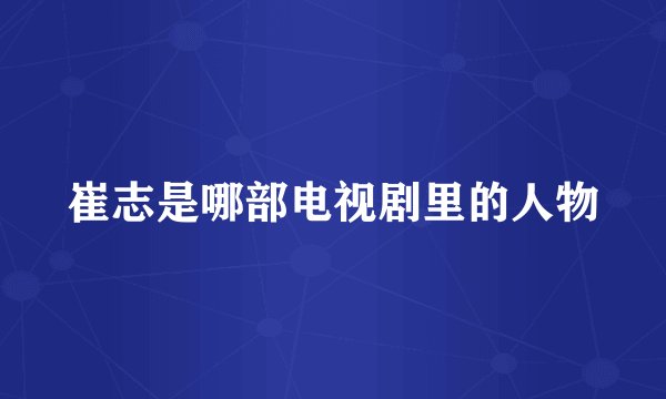 崔志是哪部电视剧里的人物