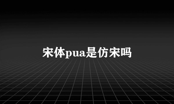 宋体pua是仿宋吗