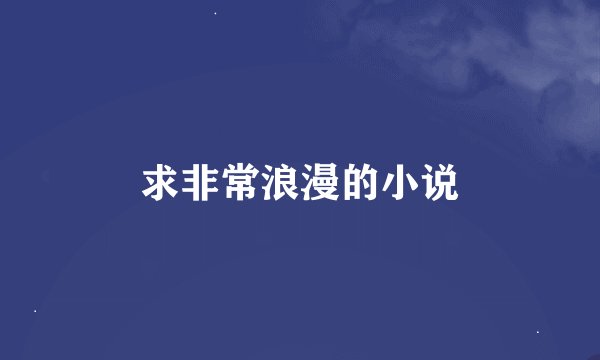 求非常浪漫的小说