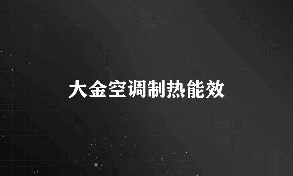 大金空调制热能效