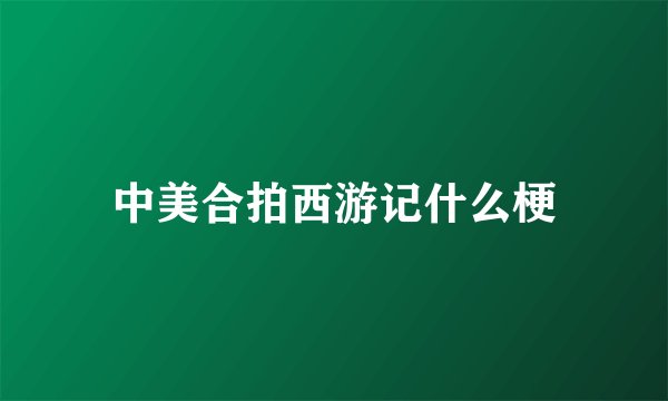 中美合拍西游记什么梗