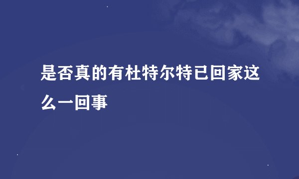 是否真的有杜特尔特已回家这么一回事