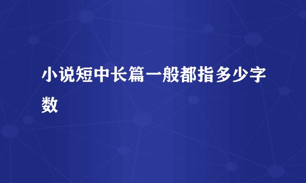 小说短中长篇一般都指多少字数