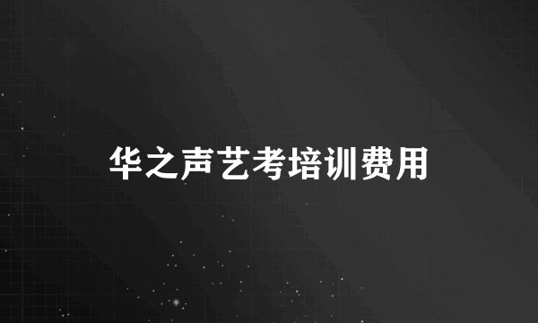 华之声艺考培训费用