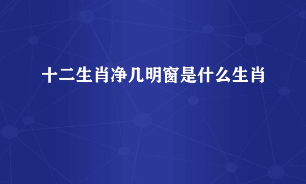 十二生肖净几明窗是什么生肖