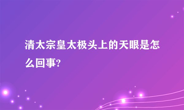 清太宗皇太极头上的天眼是怎么回事?