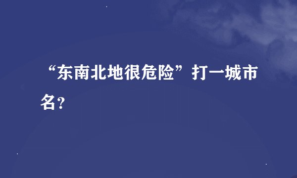 “东南北地很危险”打一城市名？
