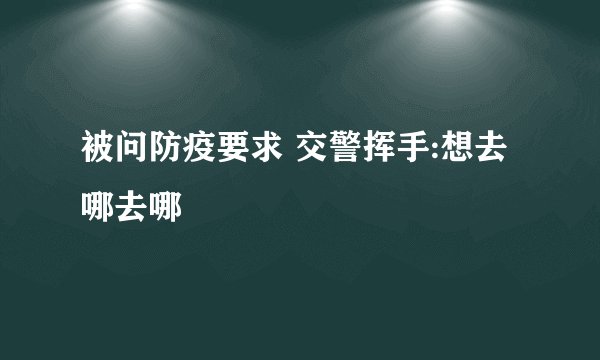 被问防疫要求 交警挥手:想去哪去哪