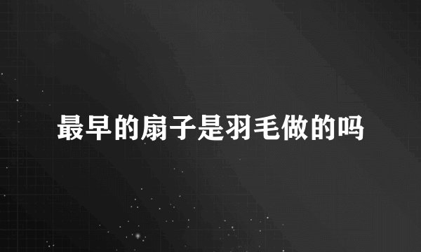 最早的扇子是羽毛做的吗