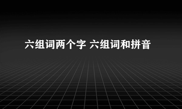 六组词两个字 六组词和拼音