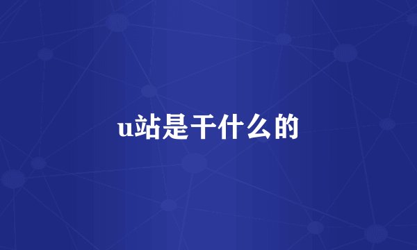 u站是干什么的