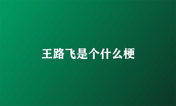 王路飞是个什么梗