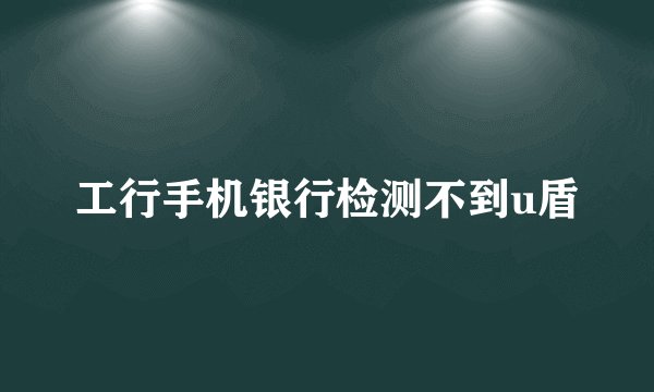 工行手机银行检测不到u盾
