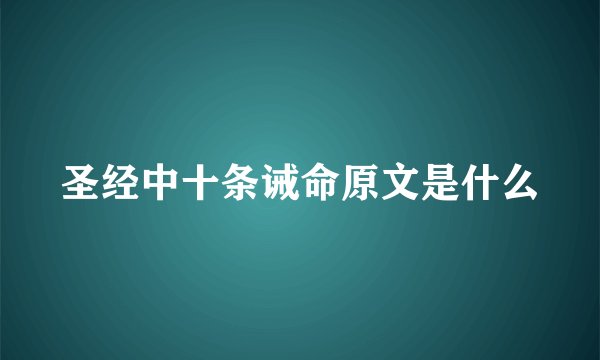 圣经中十条诫命原文是什么