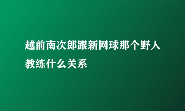 越前南次郎跟新网球那个野人教练什么关系