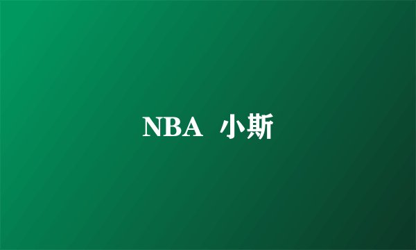NBA  小斯