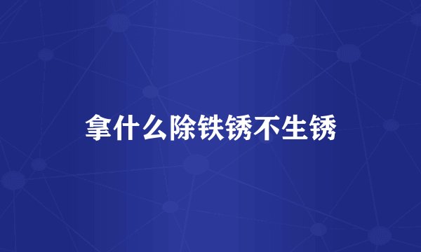 拿什么除铁锈不生锈