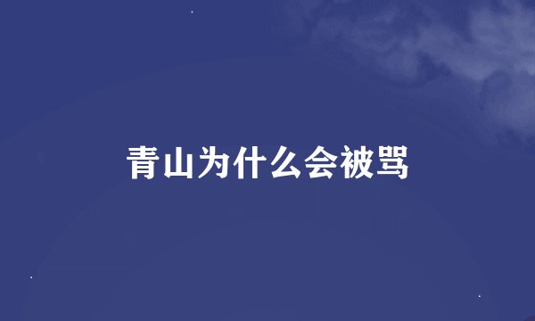 青山为什么会被骂