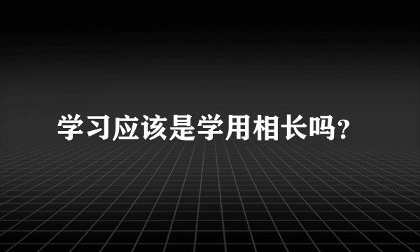 学习应该是学用相长吗？