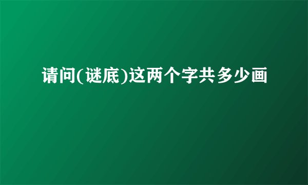 请问(谜底)这两个字共多少画