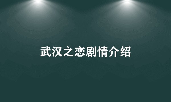武汉之恋剧情介绍