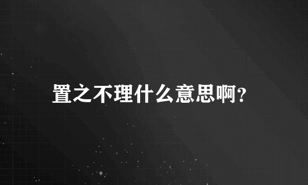 置之不理什么意思啊？