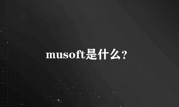 musoft是什么？