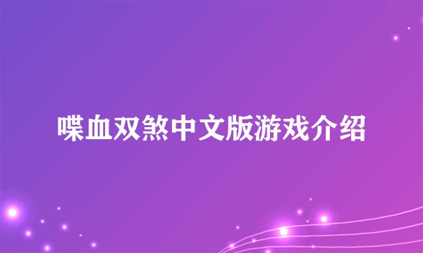 喋血双煞中文版游戏介绍