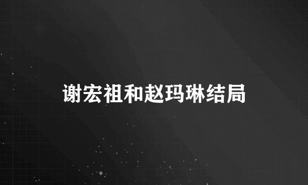 谢宏祖和赵玛琳结局