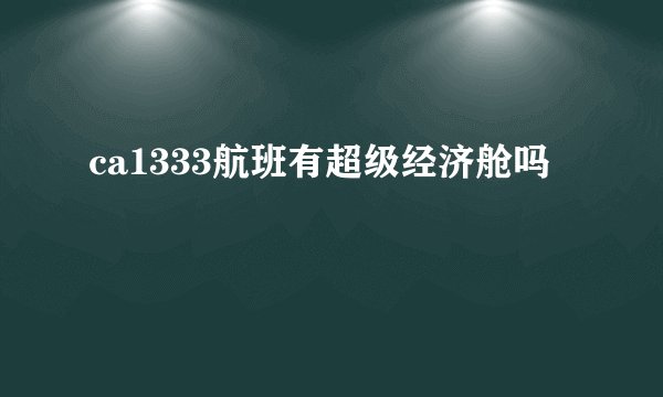 ca1333航班有超级经济舱吗