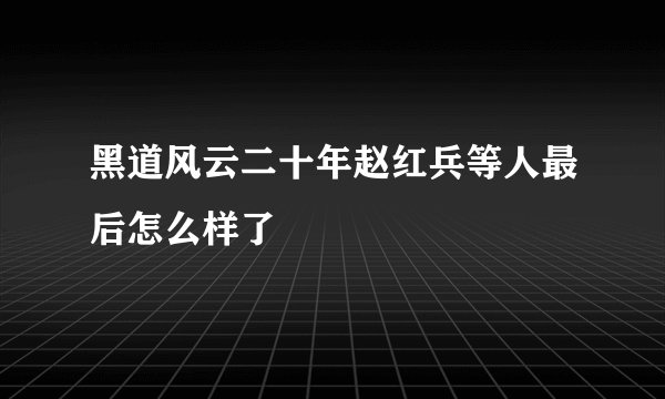 黑道风云二十年赵红兵等人最后怎么样了