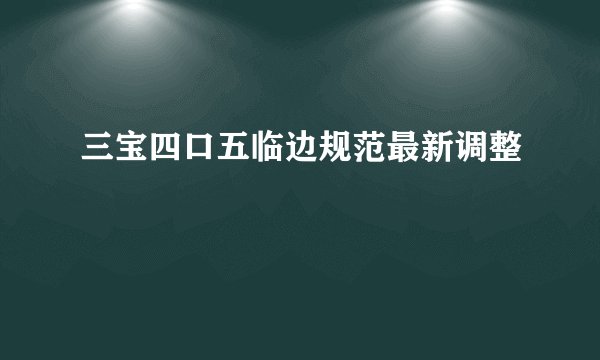 三宝四口五临边规范最新调整
