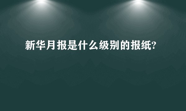 新华月报是什么级别的报纸?