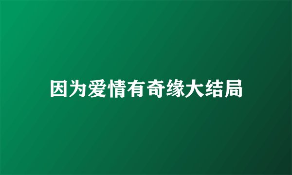 因为爱情有奇缘大结局