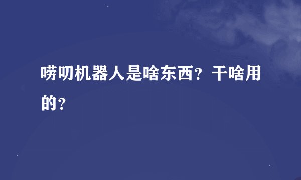 唠叨机器人是啥东西？干啥用的？