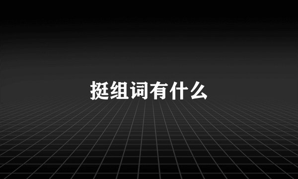 挺组词有什么