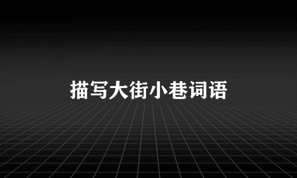 描写大街小巷词语