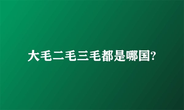 大毛二毛三毛都是哪国?