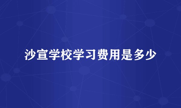 沙宣学校学习费用是多少