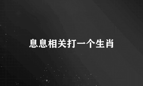 息息相关打一个生肖