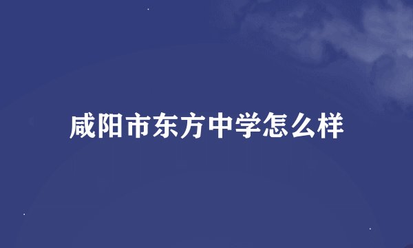 咸阳市东方中学怎么样