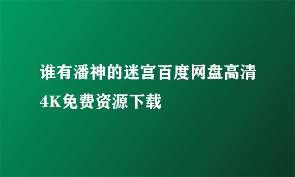 谁有潘神的迷宫百度网盘高清4K免费资源下载