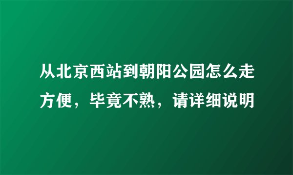 从北京西站到朝阳公园怎么走方便，毕竟不熟，请详细说明