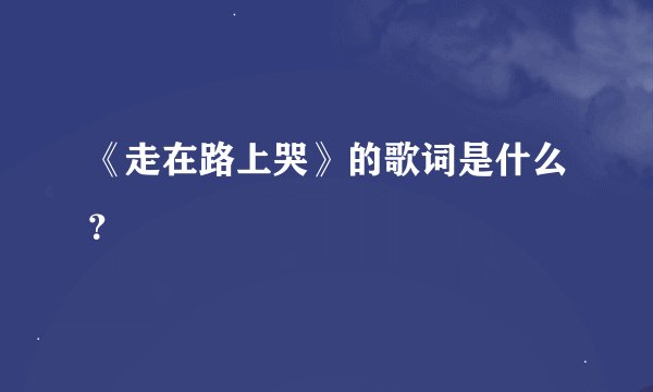 《走在路上哭》的歌词是什么？