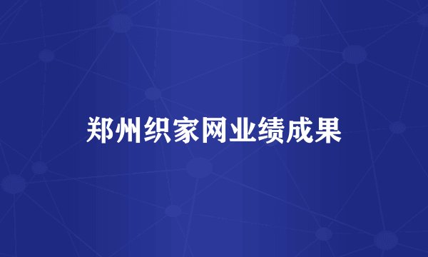 郑州织家网业绩成果
