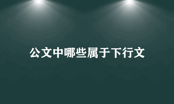 公文中哪些属于下行文